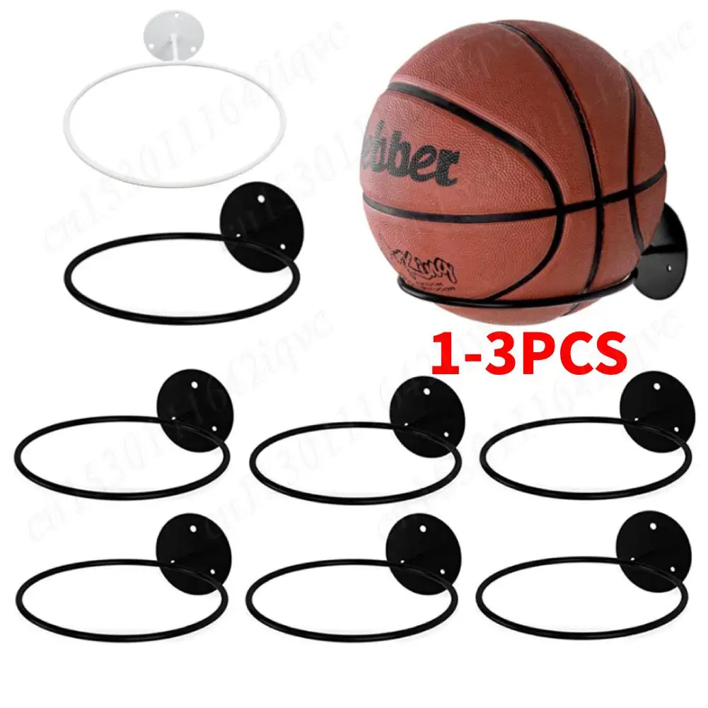 Basketball Storage Rack Wall Mounted Metal Display Rack Basketball Organizer Space Saving for Football Volleyball Wall Shelves