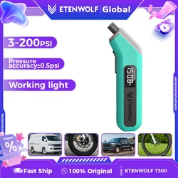 ETENWOLF T300 Digital Tire Pressure Gauge 3-200 PSI  Calibrated to ANSI B40.7 Grade 2A Industrial Tire Gauge 3A Batteries (New)