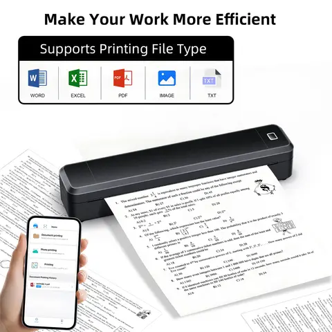 Marklife X8 Mini A4 Thermal Printer Bluetooth Photos PDF Document Printing Inkless Machine For Office Work Home School Travel