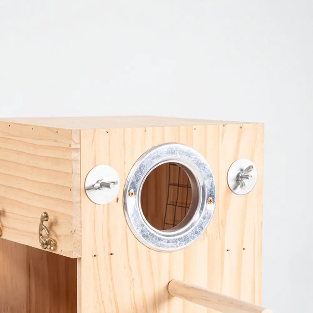 Solid Wood Vertical Bird Breeding House Nest Box For Parakeet Cockatiel Cage Hanging Accessory Warm Incubator Hut