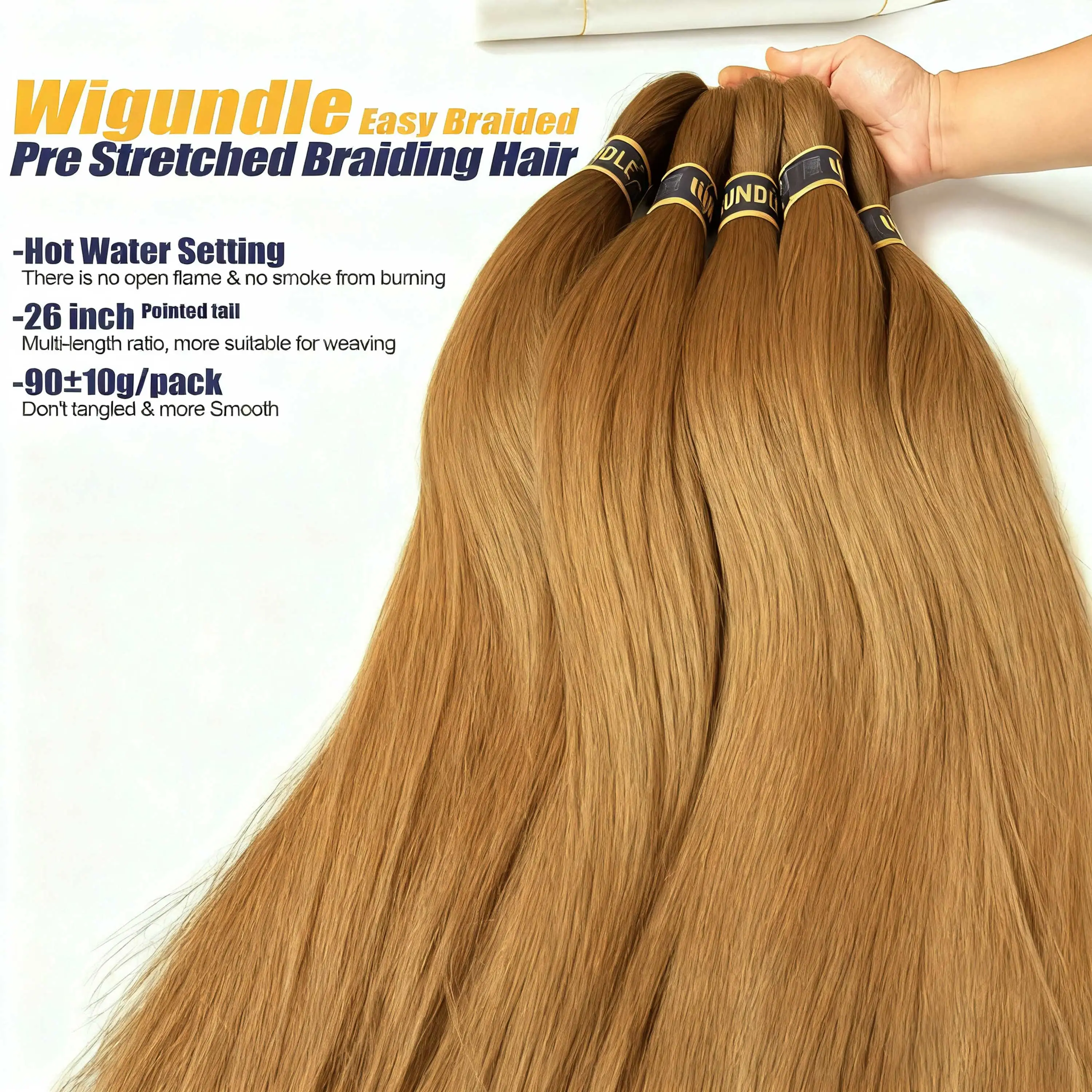 

1, 3, 4 шт./лот, легкие косы, вязанные крючком волосы для женщин, коробка, предварительно растянутые плетение волос, огнестойкие синтетические волосы