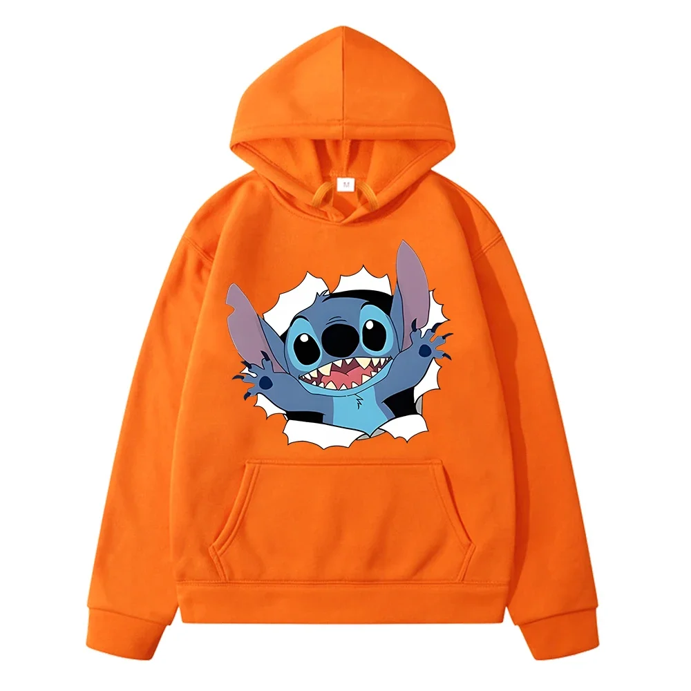 Stitch Disney print Hoodies boys Pullover Casual Jacket  y2k sudadera disney Anime hoodie Fleece Sweatshirt kids clothes girls