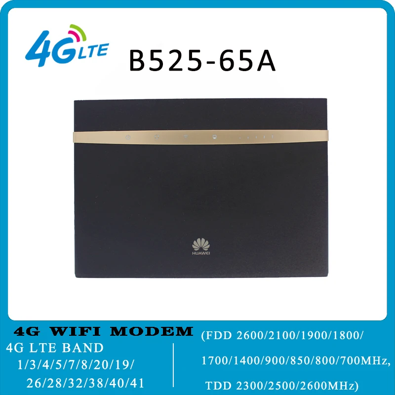 Used Huawei B525 B525s-65a 4G LTE Route WiFi Router with SIM Card B315 b528 e5186 e5787 Download 300Mbps Unload 50Mbps