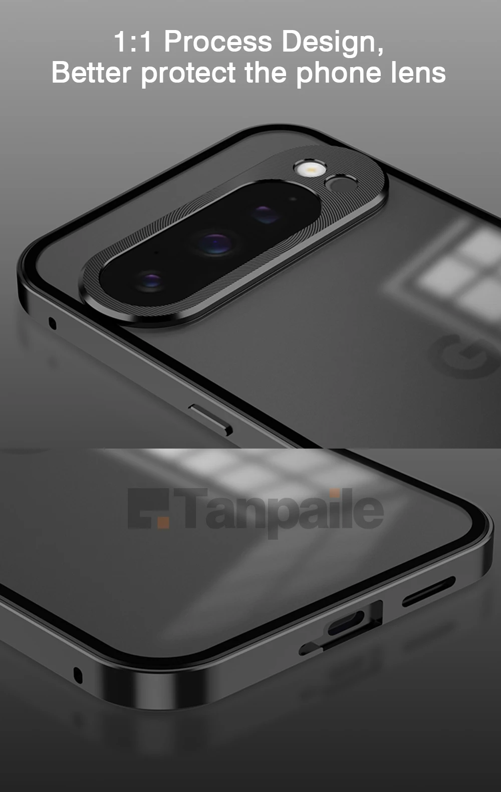 For Google Pixel 7 Pro Luxury Aluminum Metal Case for Pixel 9 Pro XL Case for Pixel 8 Pro Tempered Glass Lock Magnet Cover