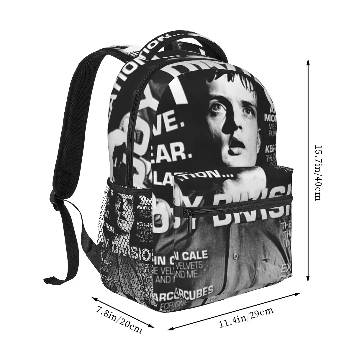 Joy Division Creative Line Print Backpack Hot Sale Daypack Large Capacity Children BookBag School Bag Shoulder Bag for Men Women