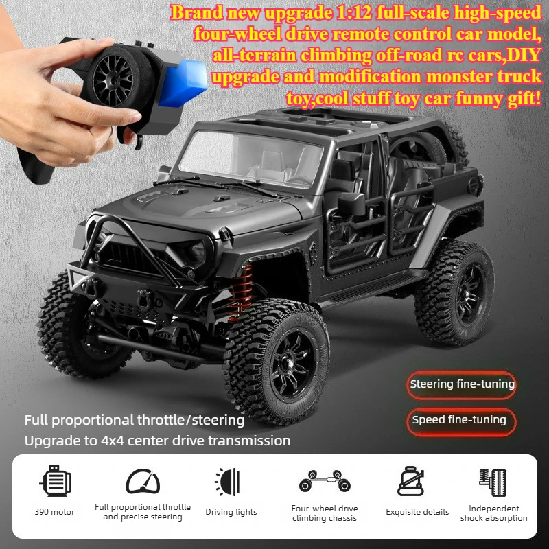

Cool Stuff Funny Gift-1:12 Full Scale 4WD Rc Cars,Climbing Off-road Rc Truck,Remote Control Car Toy,Monster Truck,Toys for Boys