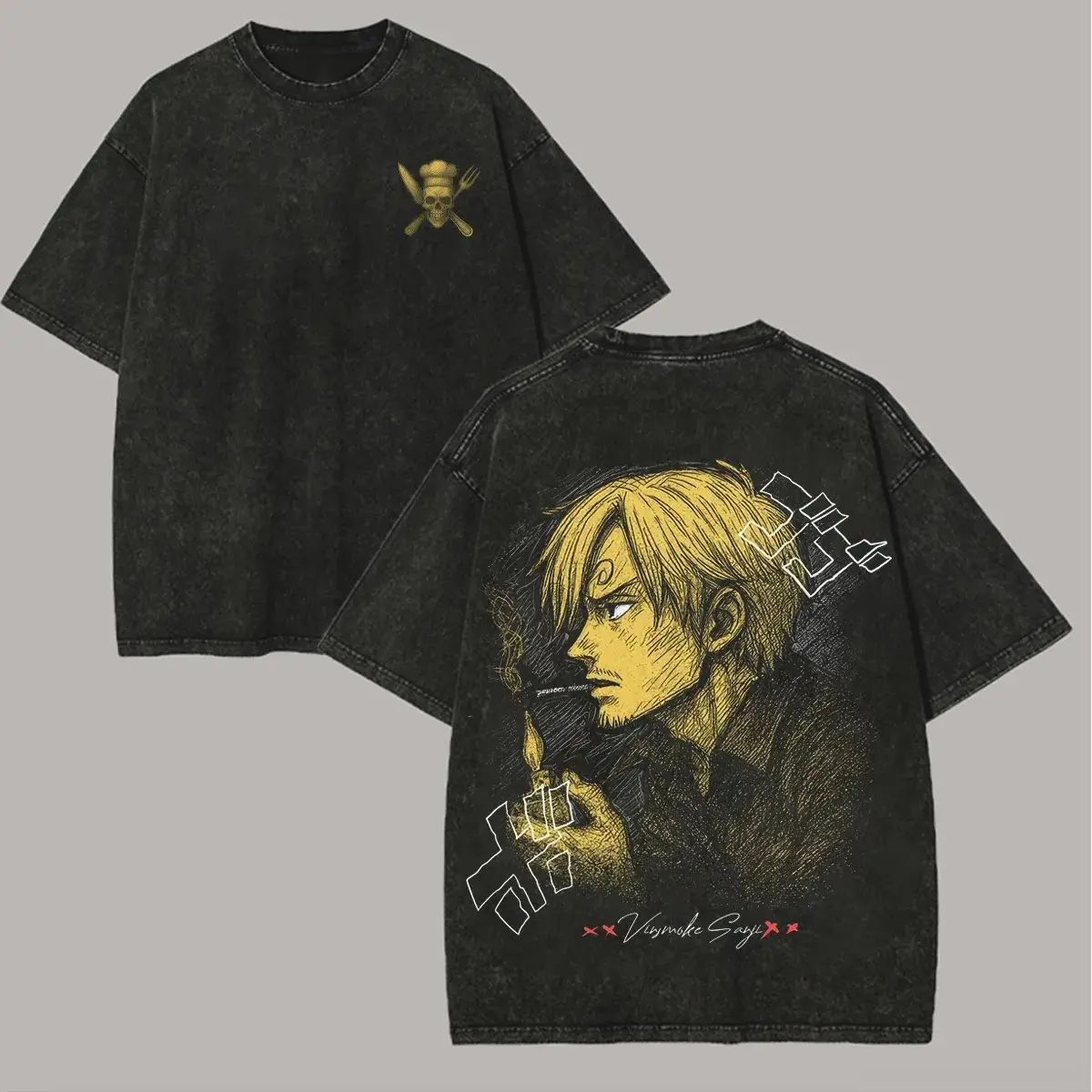 

Футболка One Piece с графическим принтом, винтажная, с эффектом потертости, с коротким рукавом, летняя, 2026, Y2K, с аниме-принтом, хлопковая, уличная одежда, повседневные топы для мужчин и женщин