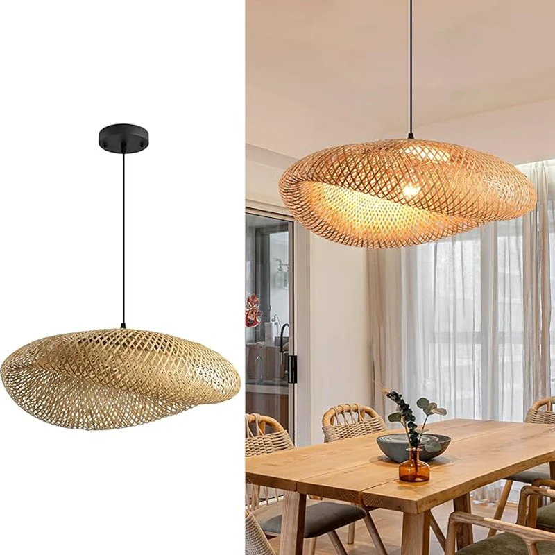 rattan bambu pendant light handwoven led pendant light home decor quarto sala de estar jantar e27 zk50 natural 01