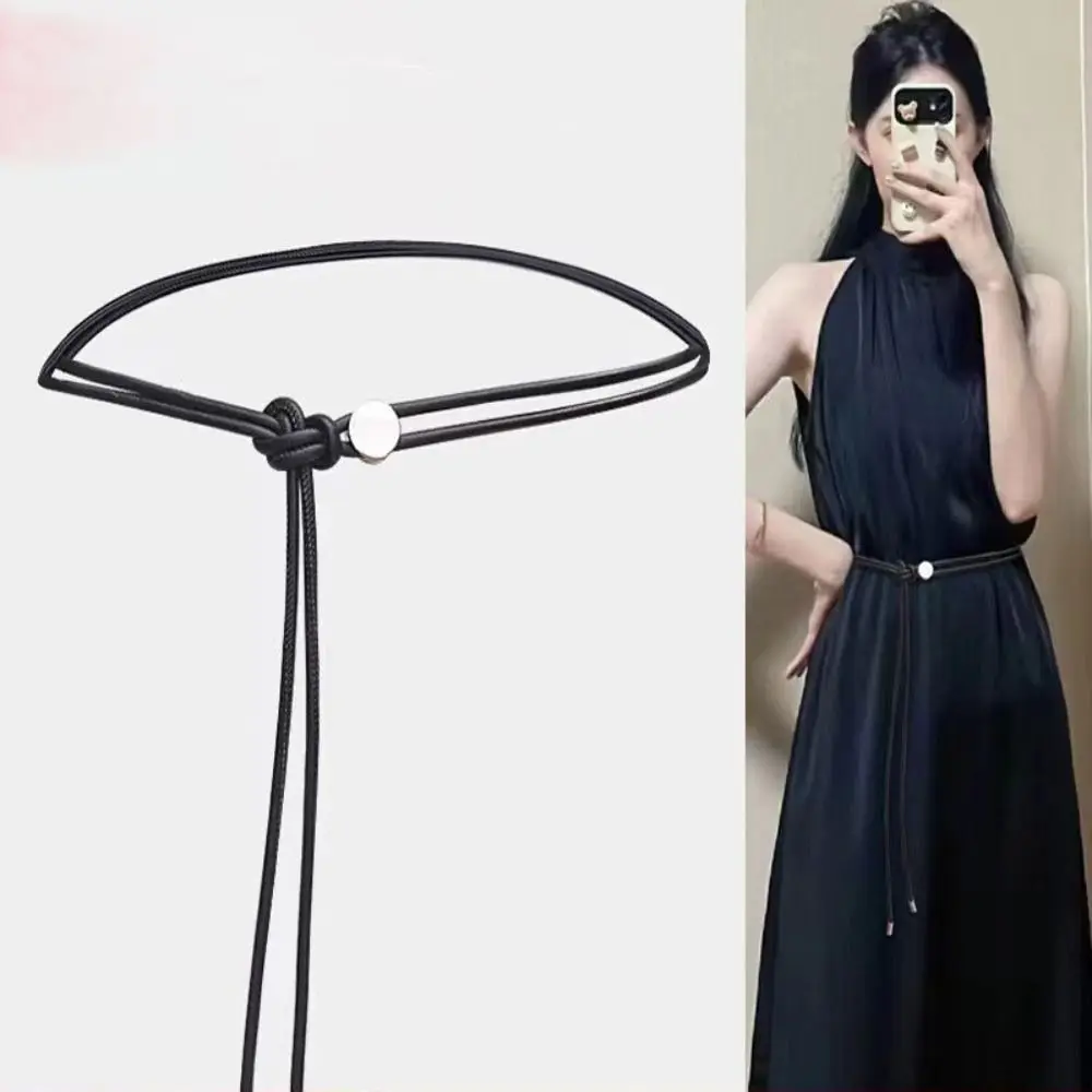 1PC Women\'s Fashion Knotted Thin Waistband Summer Dress Belt Decoration Versatile Luxury Trendy Design Waist Tie Rope