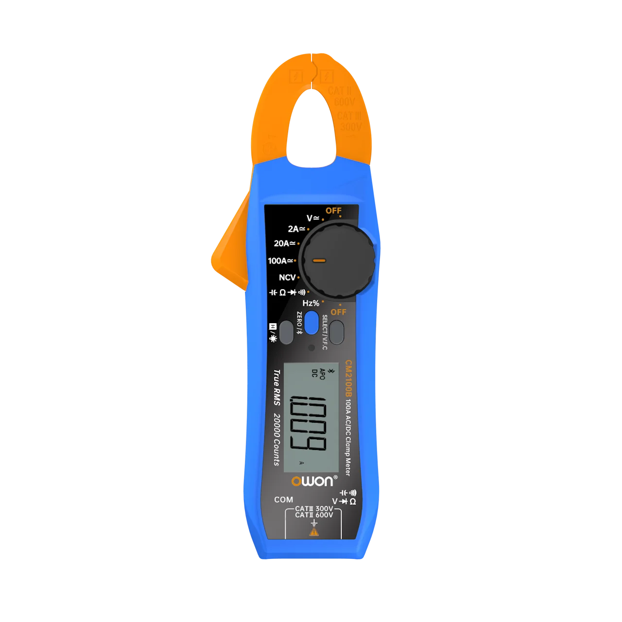 Imagem -03 - Testador Elétrico Digital Inteligente ac dc Clamp Meter True Rms Vfc Diodo Multímetro 100amp 600v Owon-cm2100