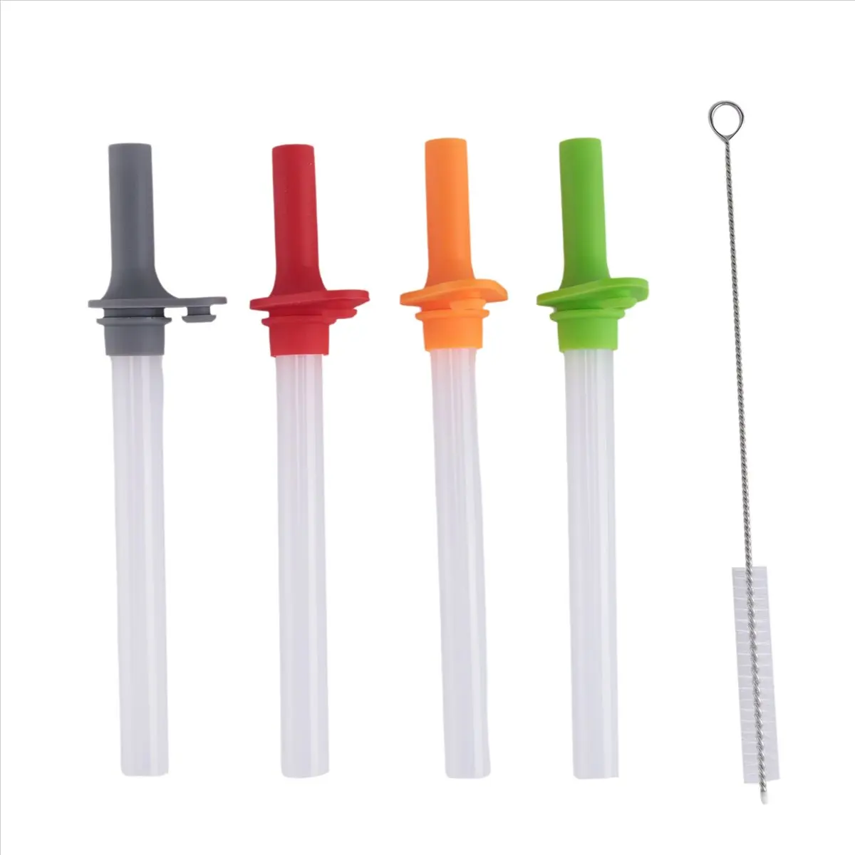 A74U 4PCS Replacement Straws with Bite Valve for Zak DesignsKelso 15 OZ, with 1 Brush Reusable Kids Cup Replacement Straws