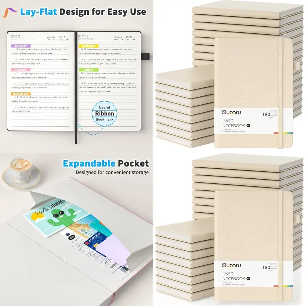 

A5 24-Piece Journal Set, 180-Page Notebooks, 100 GSM Paper, Ideal for Daily Writing, Work, School, and Travel