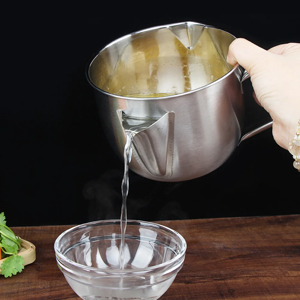 

Stainless Steel Oil Filter Pot Grease Separator Kitchen Strainer Tool Oil Soup Strainer Household Use Cooking Aid Fat Separator