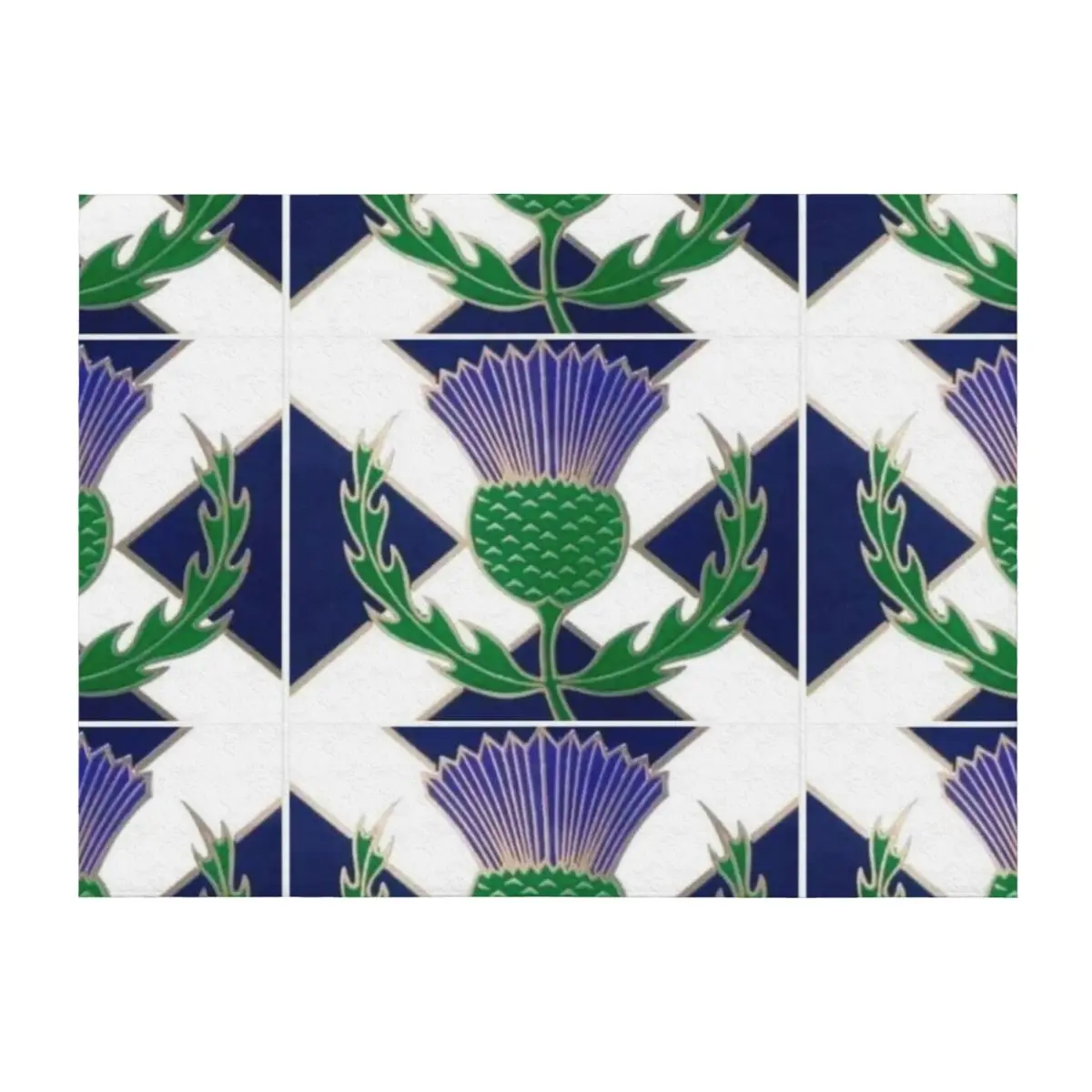 

Flag of Scotland and Thistle Throw Blanket Bed Fashionable Luxury St Hairys Soft Plaid Blankets