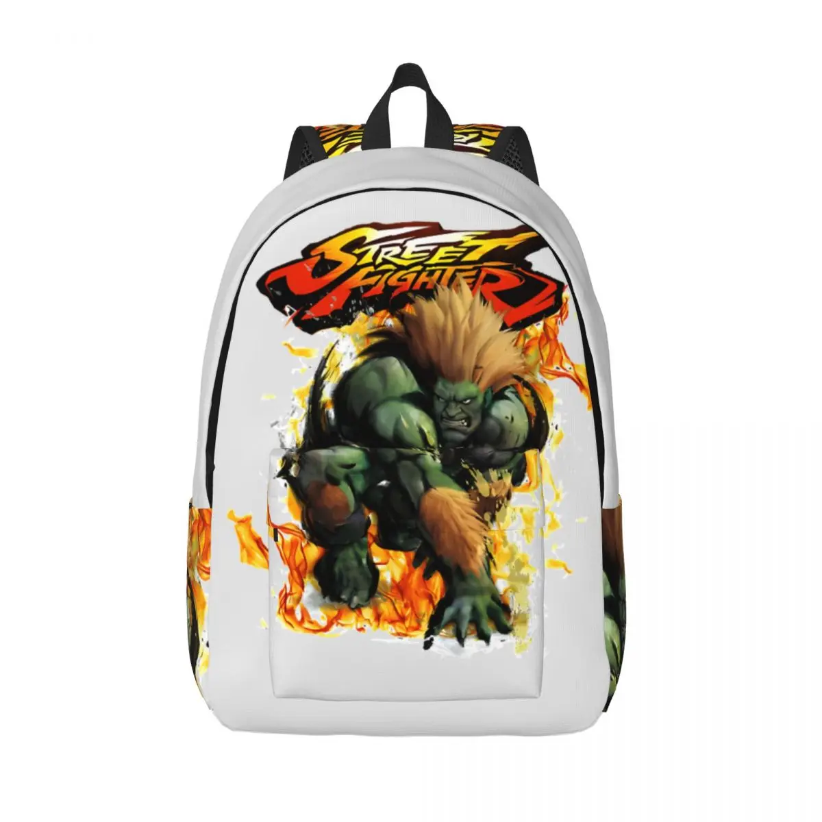 Power Schoolbag S-Street Fighter For Women Kid Dual-Use Weekend Picnic Birthday Gift Zipper Closure Bookbag