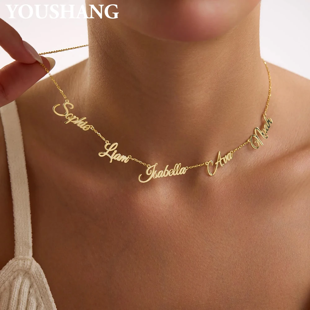 YOUSHANG 2026 Stainless Steel Multi-Letter Customized Name Necklace Fashion Pendant Jewelry Gift for Ladies Birthday