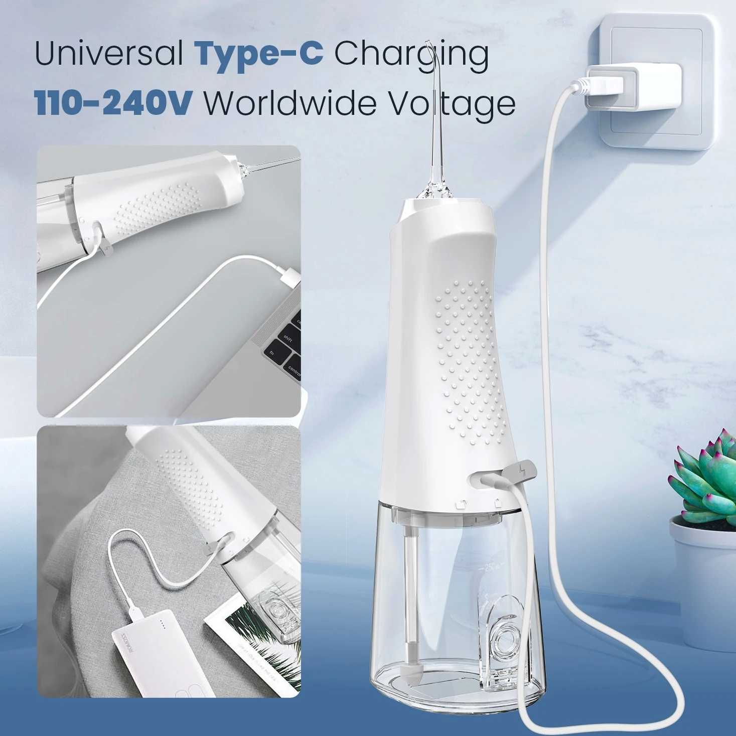 قطن الأسنان المائي IPX7 مقاوم للماء عن طريق الفم يختار الأسنان 5 طائرات 4 طرق المحمولة اللاسلكي JK-C3 جهاز تنظيف الأسنان بالماء منظف الأسنان