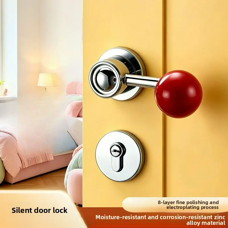 Dopamine Door Lock for Bedroom, Office, Zinc Alloy Soundproof Wooden Door, Household Split Door Lock