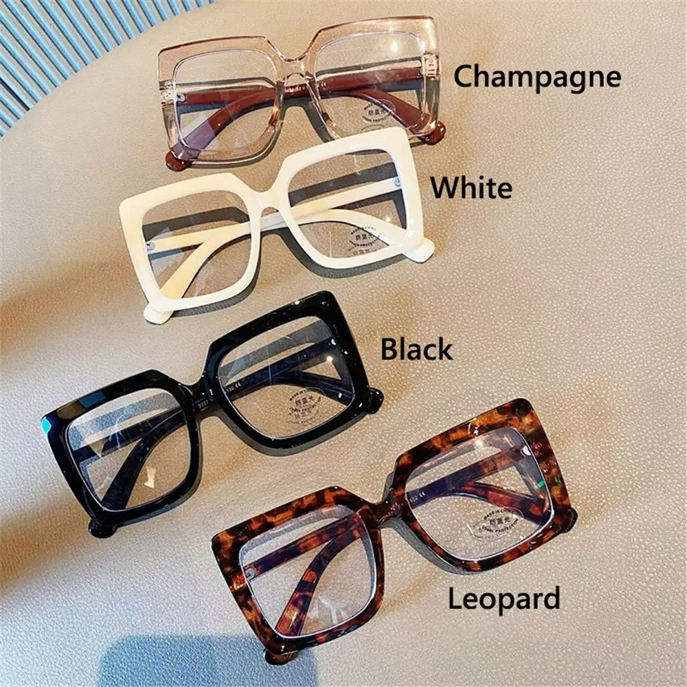 Square Anti Blue Light Glasses Frame Women Men Big Large Frame Computer Goggles Reading Eyeglasses Optical Spectacles Eyewear