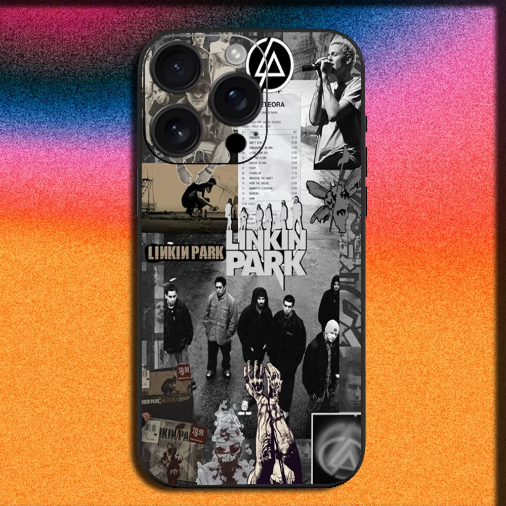 حافظة هاتف Singer Band L-Linkin P-Park لهاتف iPhone 16,15,14,13,12,11,Pro,XS,Max,XR,Plus,SE,Mini غطاء أسود ناعم