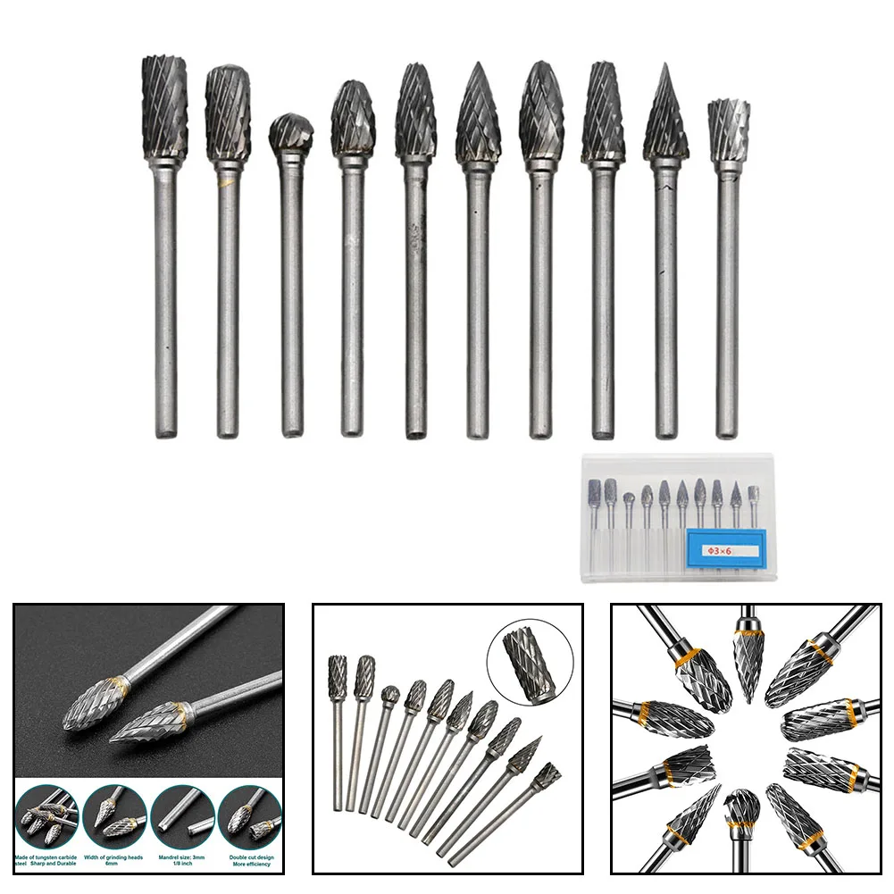 

10-Piece Grinding Set Carbide Steel Grinding Heads High-quality Materials Polishing And Shaping Variety Of Grinding Heads