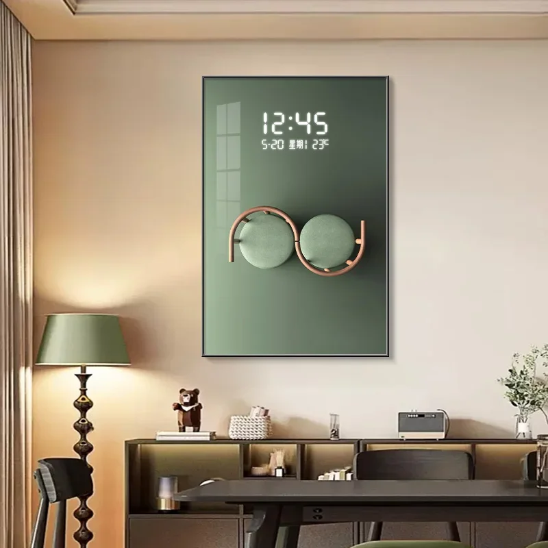 Living Room Design Wall Clock Temperature Date Bathroom Luxury Large Display Digital Clock Bedroom Modern Home Decoration
