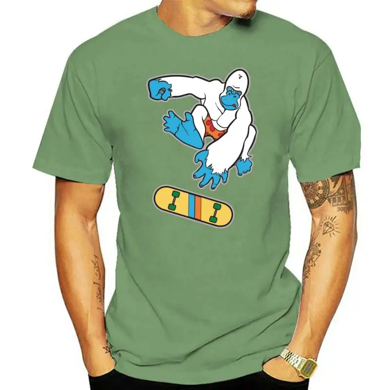 Kick Flip Snowman T-Shirt Men Skater Gorilla T Shirt Cool Tees Street Funky Tops Father Day All Cotton Personalized Streetwear