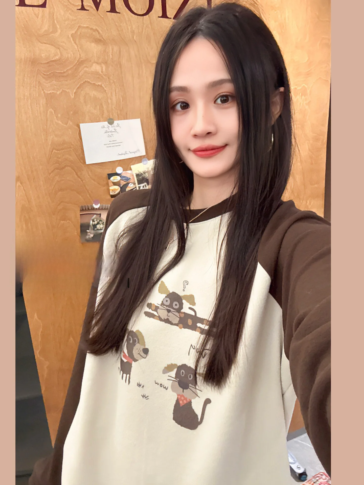 

Женская свободная футболка Chunhua Zheng с двусторонним флисовым принтом, милым мультяшным рисунком, длинным рукавом, в стиле INS, универсальная