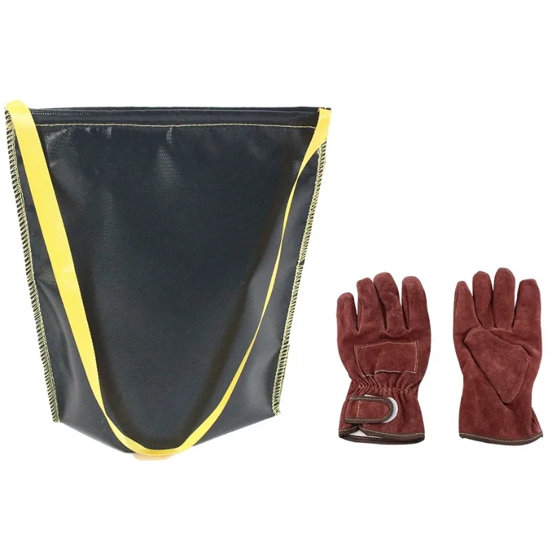 حقيبة تخزين الفحم من كامب فاير - حقيبة قماش سوداء مقاومة للحريق لنقل الشواء والفحم في الهواء الطلق #3