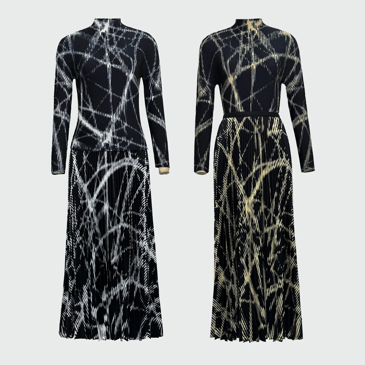 

Miyake Pleated Fall and Winter New Slim and Thin Pleated Skirt Suit Printing Easy To Take Care of The Commuter Style Wear Female