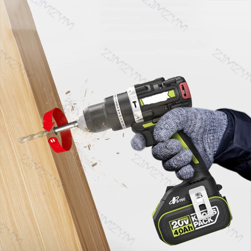 WU373 Cordless Impact Drill 20V 95Nm Brushless Electric Screwdriver Drill For Wood Metal Brick Drilling