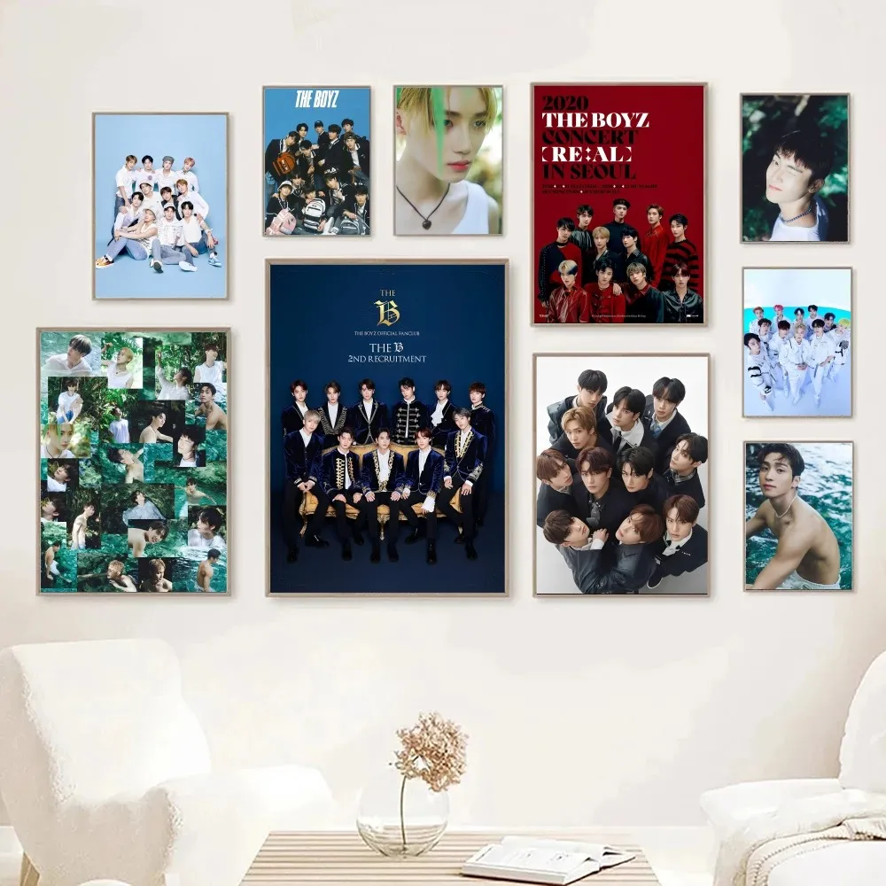 1pc Kpop-THE BOYZ Poster Stickers Home Decor Aesthetic Art Mural Room Decor Digital Painting Living Room Bar