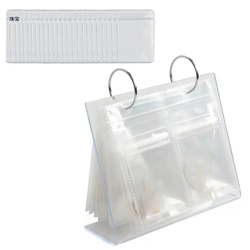 X5QE Practical Jewelry Storage Solution with Transparent Cover Earrings Necklaces Bag