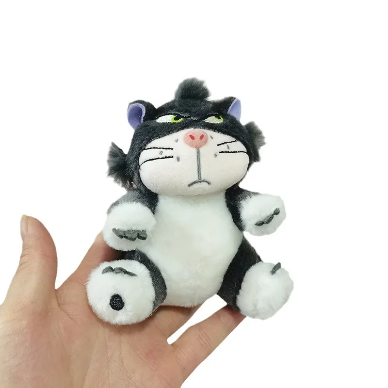 12cm Disney Lucifer Cat Plush Doll Keychain Kawaii Anime Lucifer Cat Plush Toys Backpack Pendant Xmas Birthday Gift For Girls