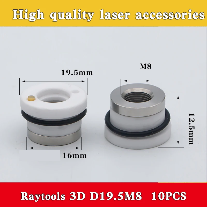 10 Stück Laser-Keramikdüsenhalter D21.4 M8 D19.5 M11 für Faserlaser-Schneidköpfe von Raytools – Detail 3