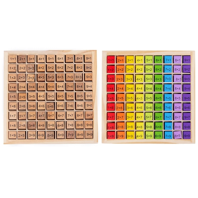 Montessori Educational Wooden for Kids Children Baby 99 Multiplication Table Math Teaching Aids