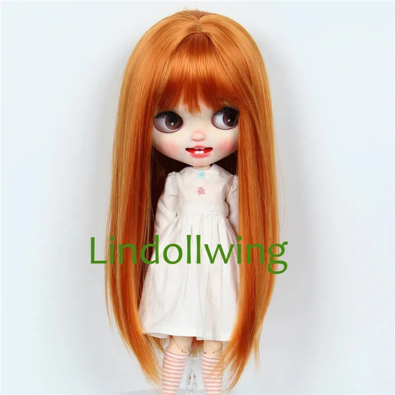 

Длинный парик Блайт 9-10 дюймов, прямые волосы, оранжевый цвет моркови.