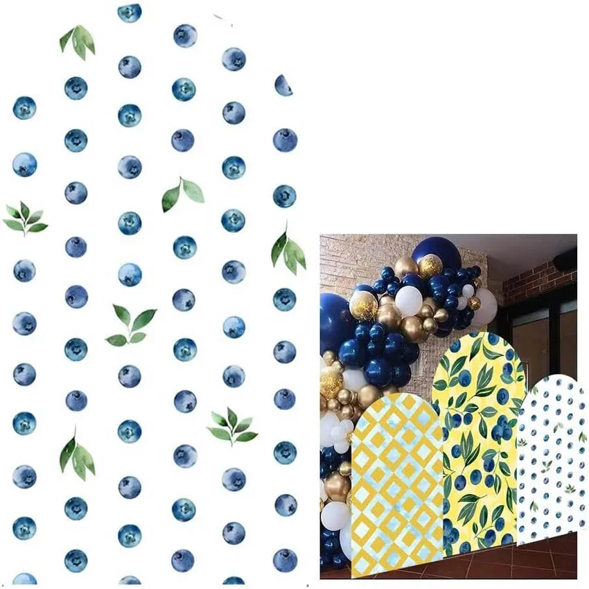 

Двусторонний фон Mehofond с синими цветами и черникой для детского дня рождения, вечеринки в честь рождения ребенка, декор для арки Чиары, фон для фотозоны