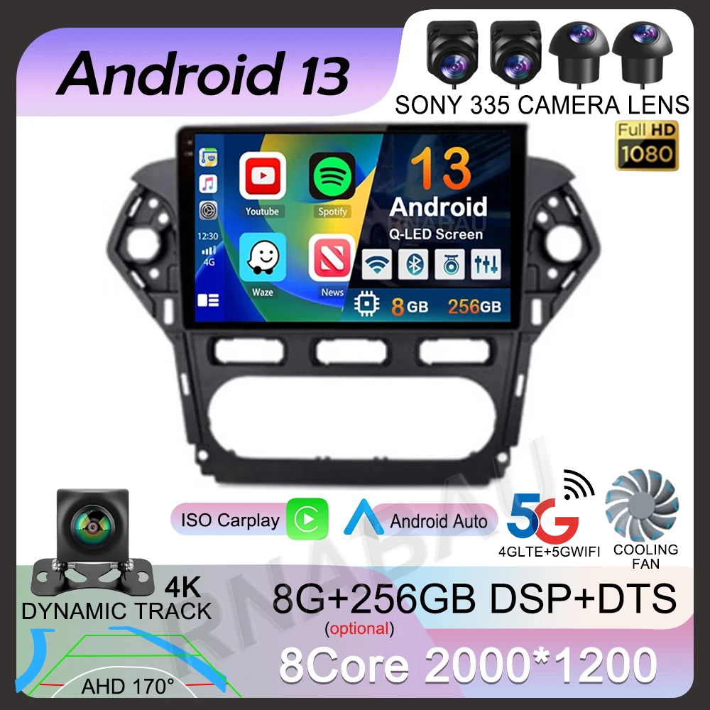 

Carplay Android 14 For Ford Mondeo 4 2010 2011 2012 213 2014 Car Radio Multimedia Video Player Navigation Stereo GPS 2din Audio