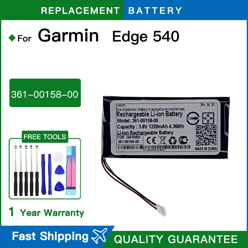 Replacement Battery 361-00158-00 Watch Battery For Garmin Edge 540 1300mAh High Capacity Batteries +free Tools