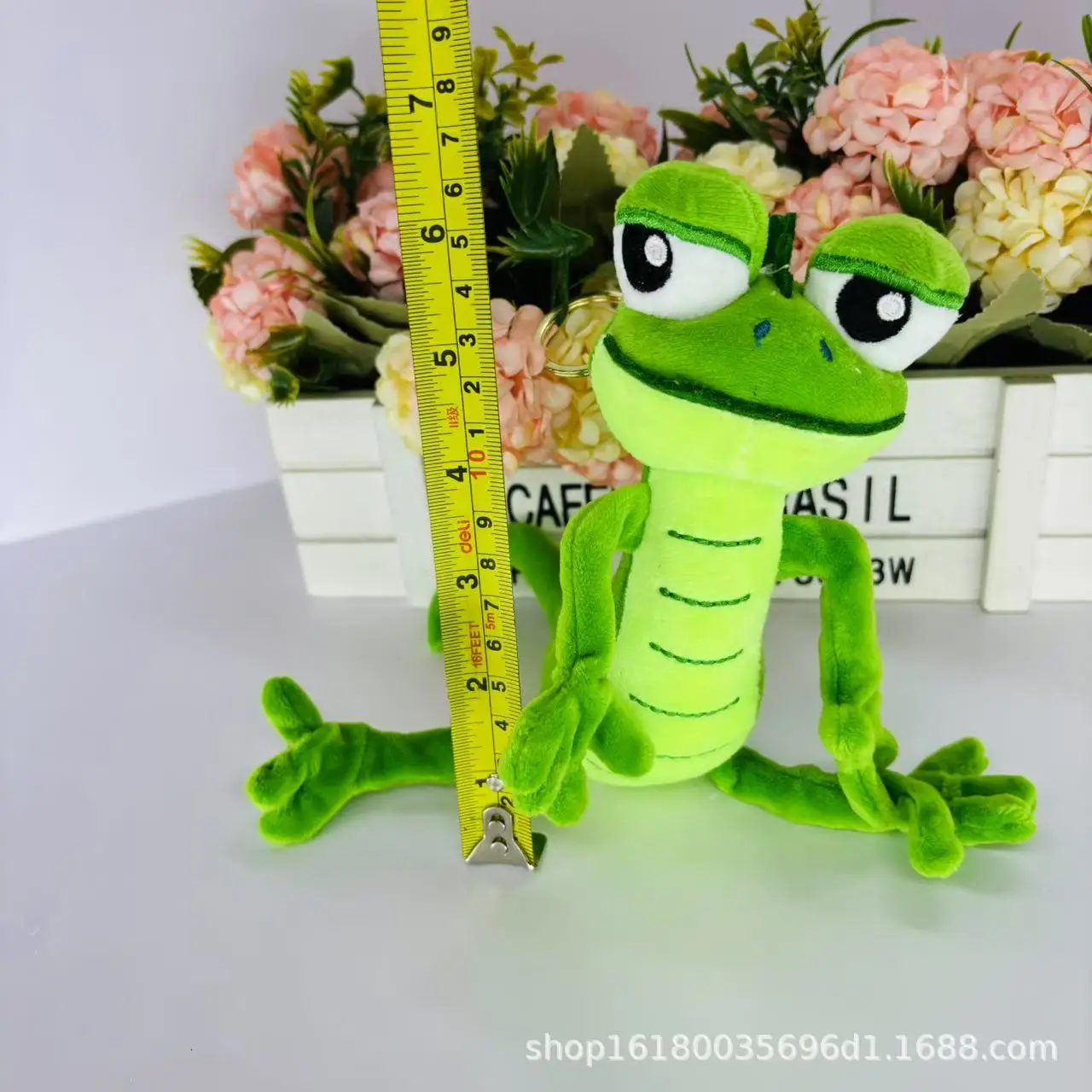 16 cm Jinnew piccolo lucertola giocattolo portachiavi ornamenti morbido cartone animato peluche kawaii lucertola verde ciondolo animali di peluche