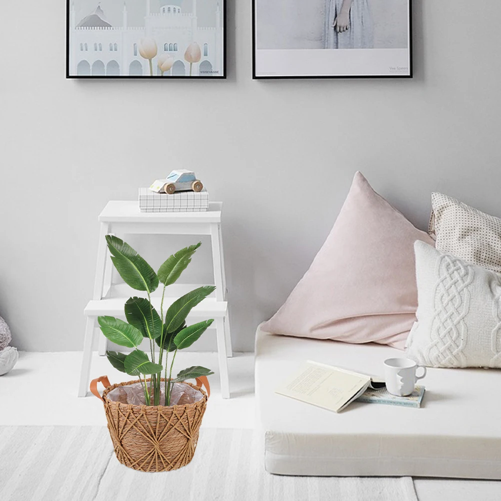 

Straw Woven Flower Basket 25x20 cm Baskets Indoor Plants Decorative Planter Storage Pastoral Style Planter Basket Plant