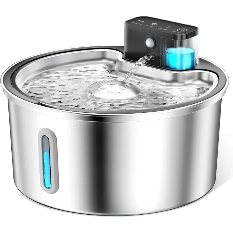 

Wireless Cat Water Fountain Stainless Steel - 3.2L/108oz Cordless Pet Water Fountain Battery Operated Cat Water Dispenser Ultra