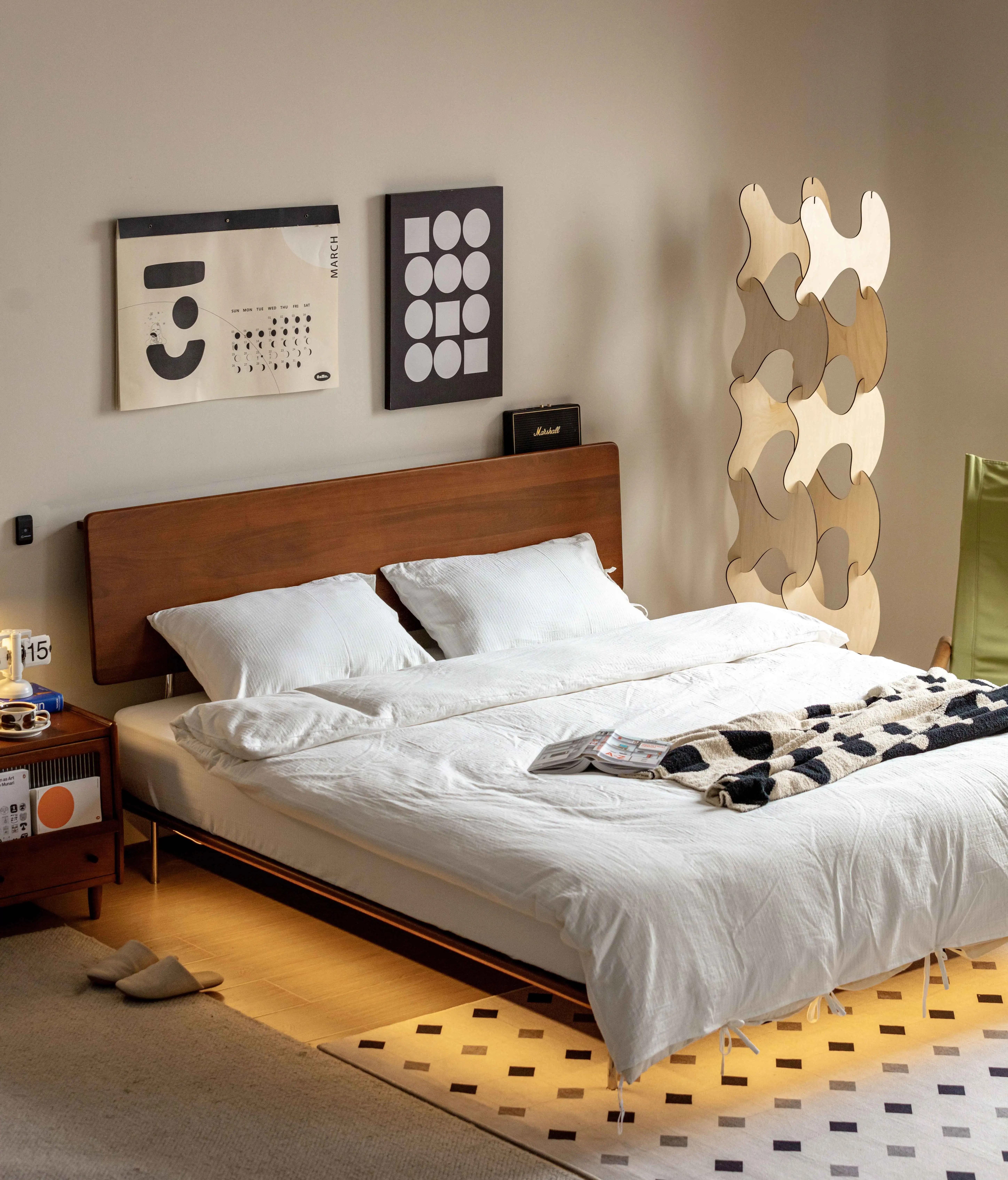 

#Factory Wholesale Scandinavian Style 1.5m / 1.8m Luxury Tatami Bed Modern Wooden Frame Double Bed