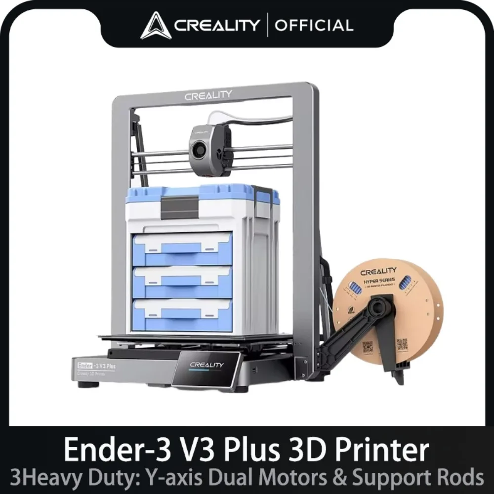 

3D-принтер Creality Ender-3 V3 Plus 300x300x330 мм Размер печати 600 мм/с Прямой экструдер Стабильный двойной двигатель оси Y и опорные стержни