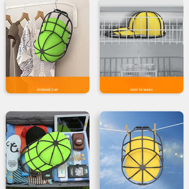 Hat Washer Cage For Washing Machine And Drying Durable Plastic Baseball Cap Cleaner Holder Protector For Daily Use And Travel
