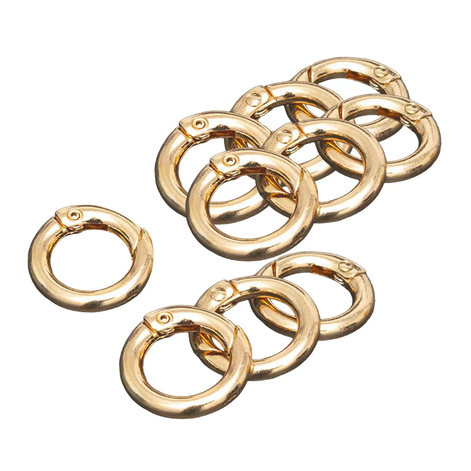 10x Round Spring Snap Hooks Clip Metal for Camping Backpack Craft Making Accessories