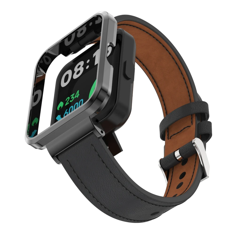 SinHGeY Für Redmi Uhr 2 Lite Leder Strap Rindsleder Ersatz Armband