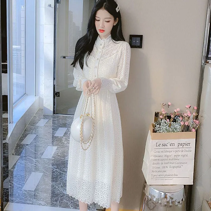 

Autumn and Winter Plush Dress Thickened Layup Dress New Winter Skirt Lace Bottom Skirt Long Skirt