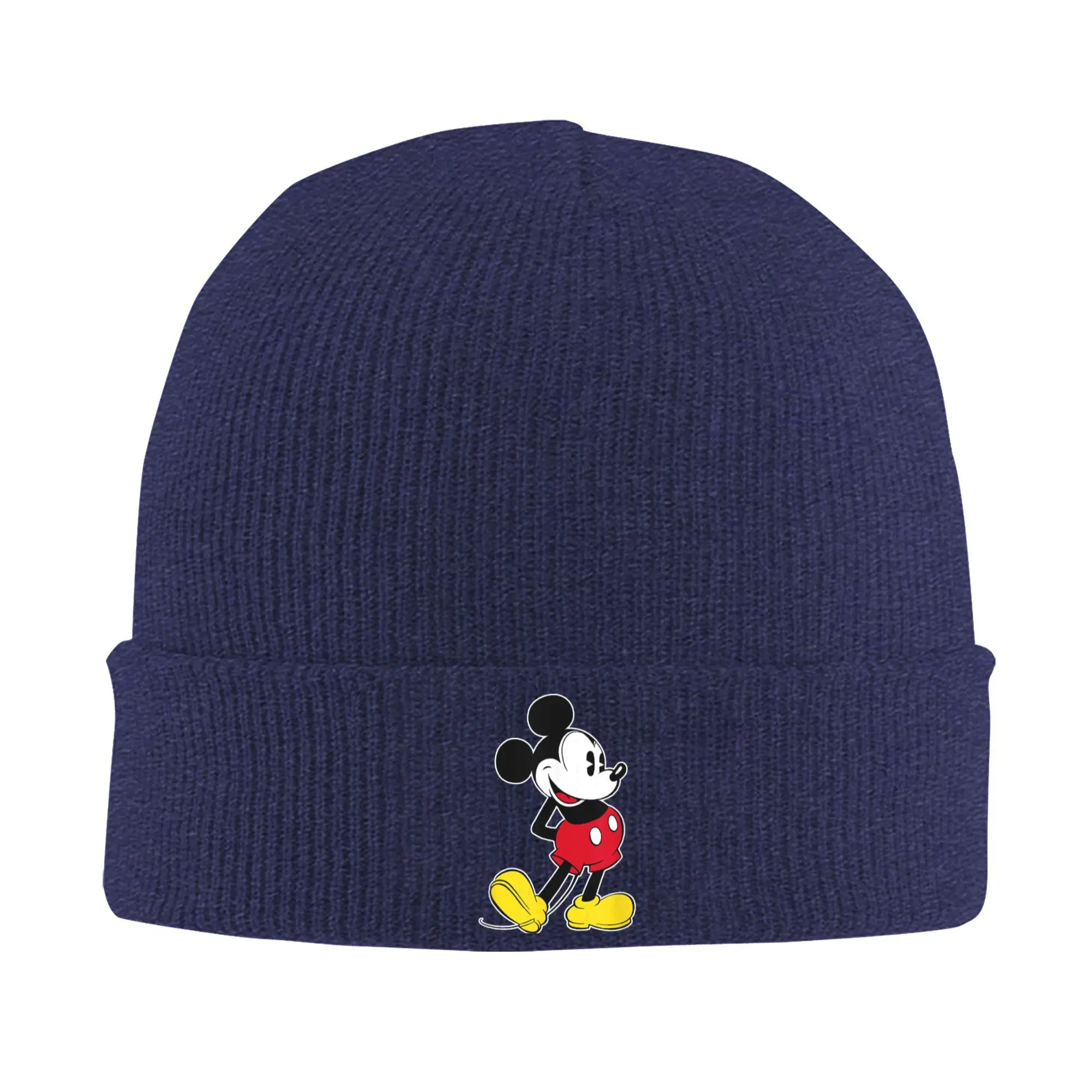 Disney Mickey Mouse Classic Pose Merch Winter Beanie For Unisex Skullies Knitted Caps Cartoon Beanies Skullies